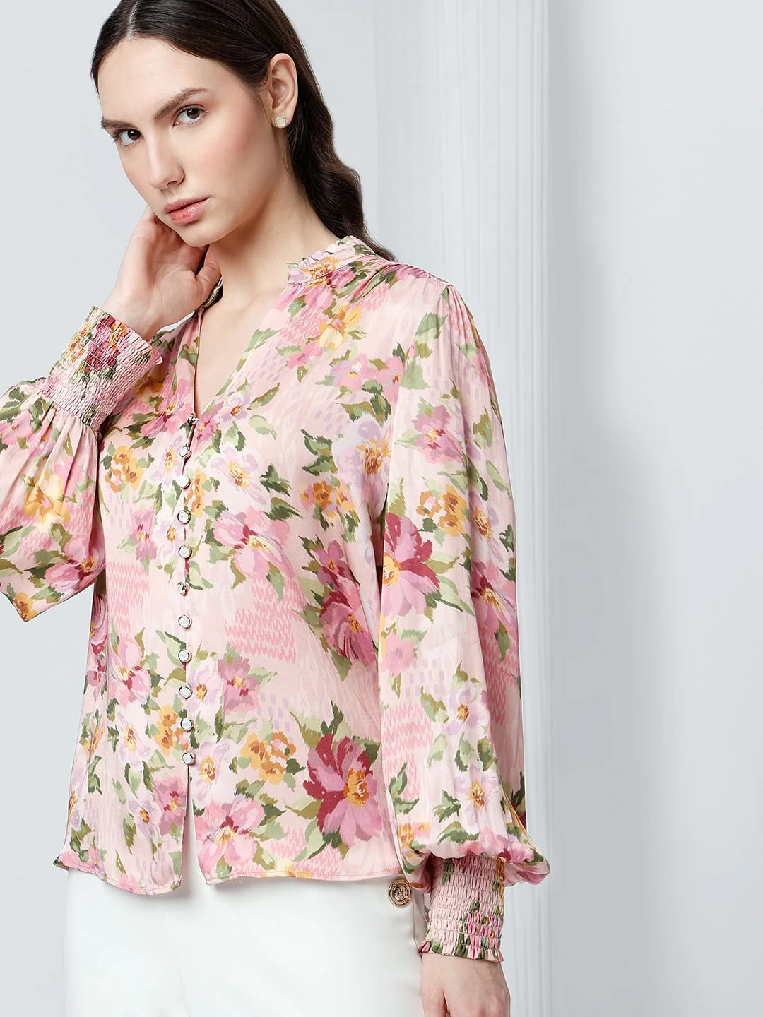 Pink Floral Print Top - Image 6