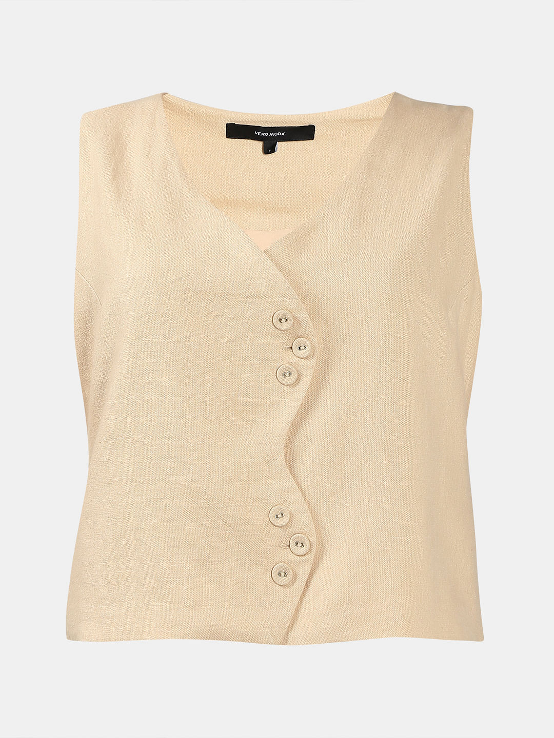Beige Co-Ord Set Waistcoat - Image 7