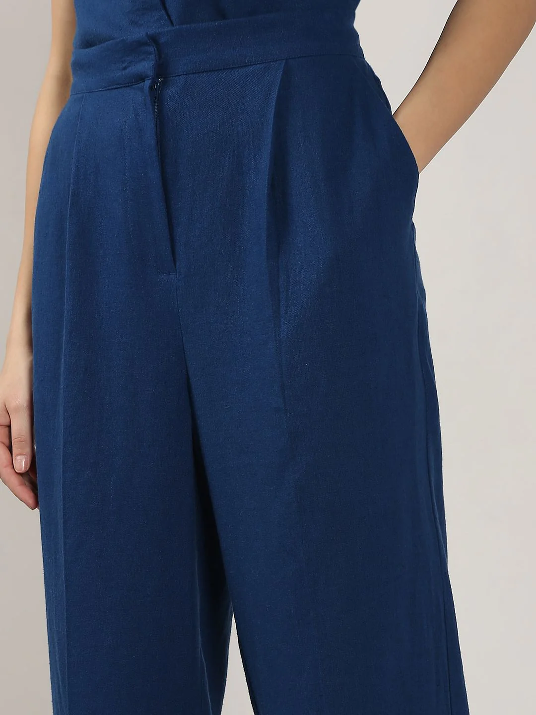 Blue Linen Co-Ord Set Pants - Image 6