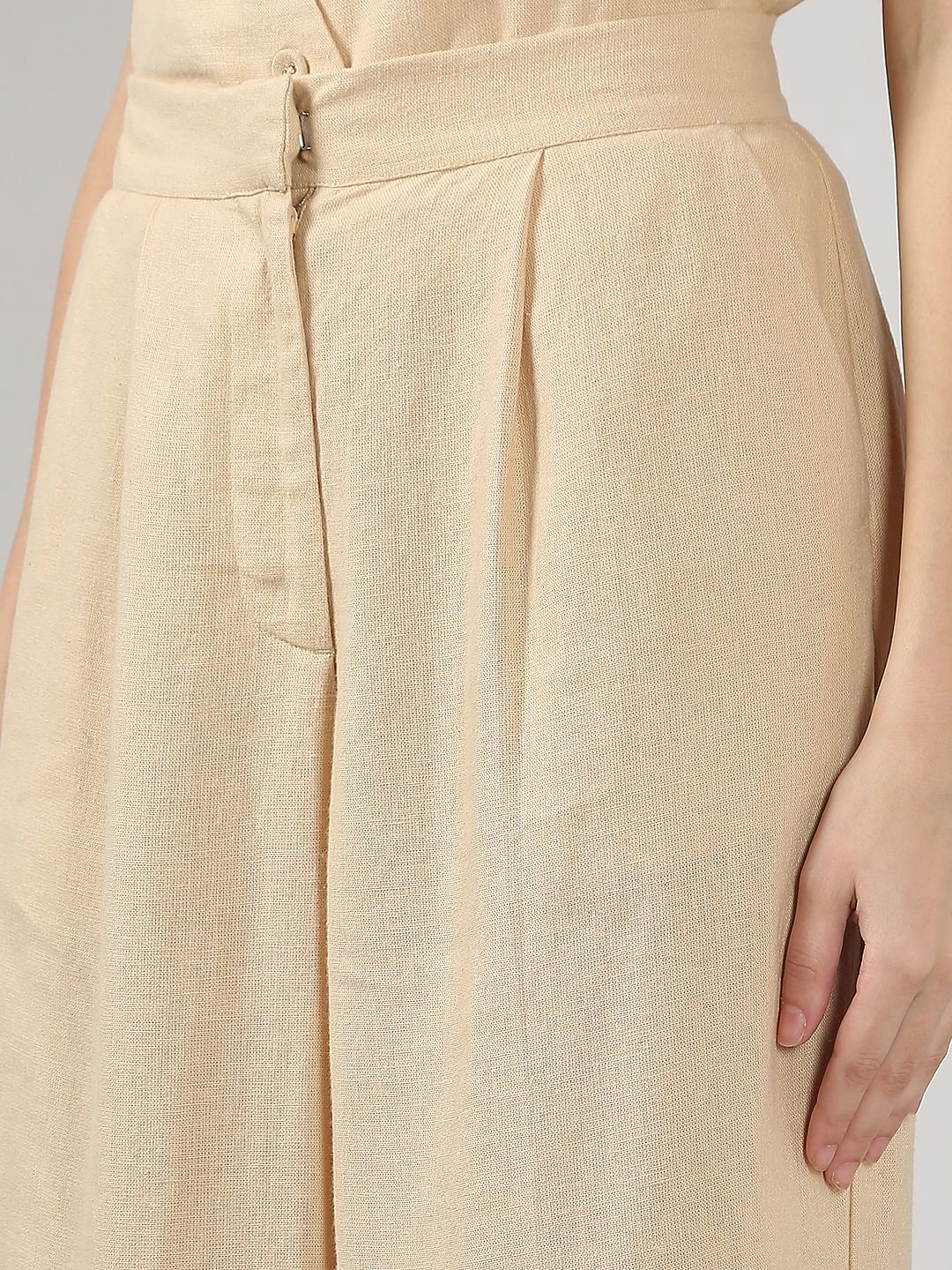 Beige High Rise Co-Ord Set Pants - Image 8