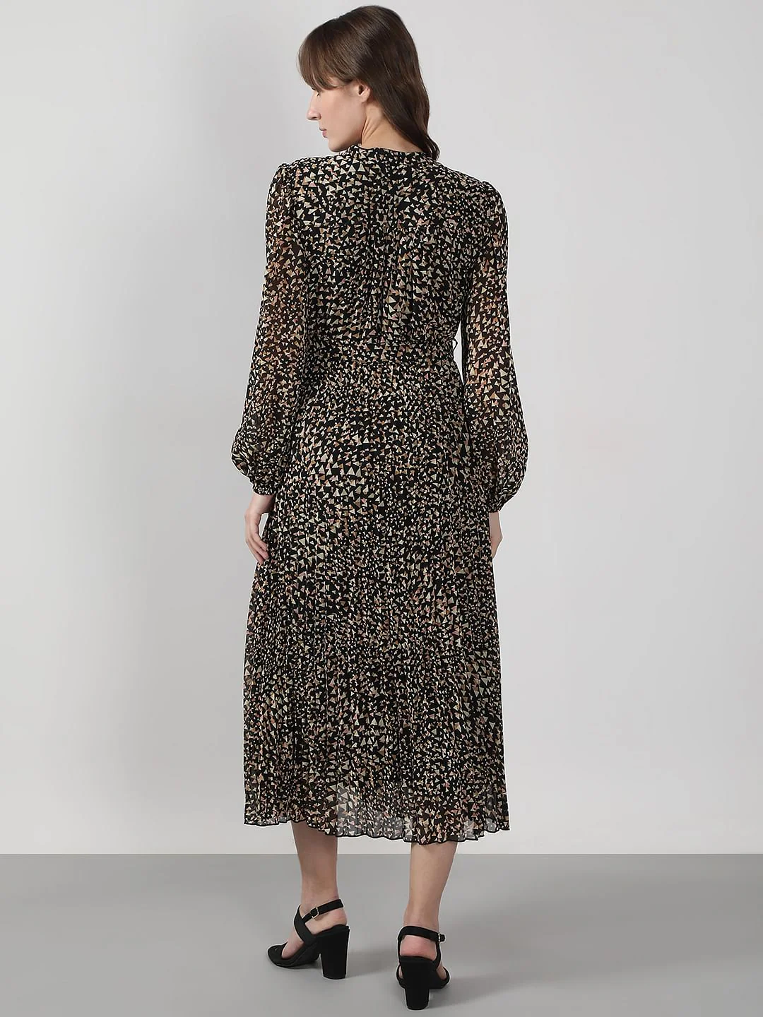 Black Printed Midi Dress - Image 4
