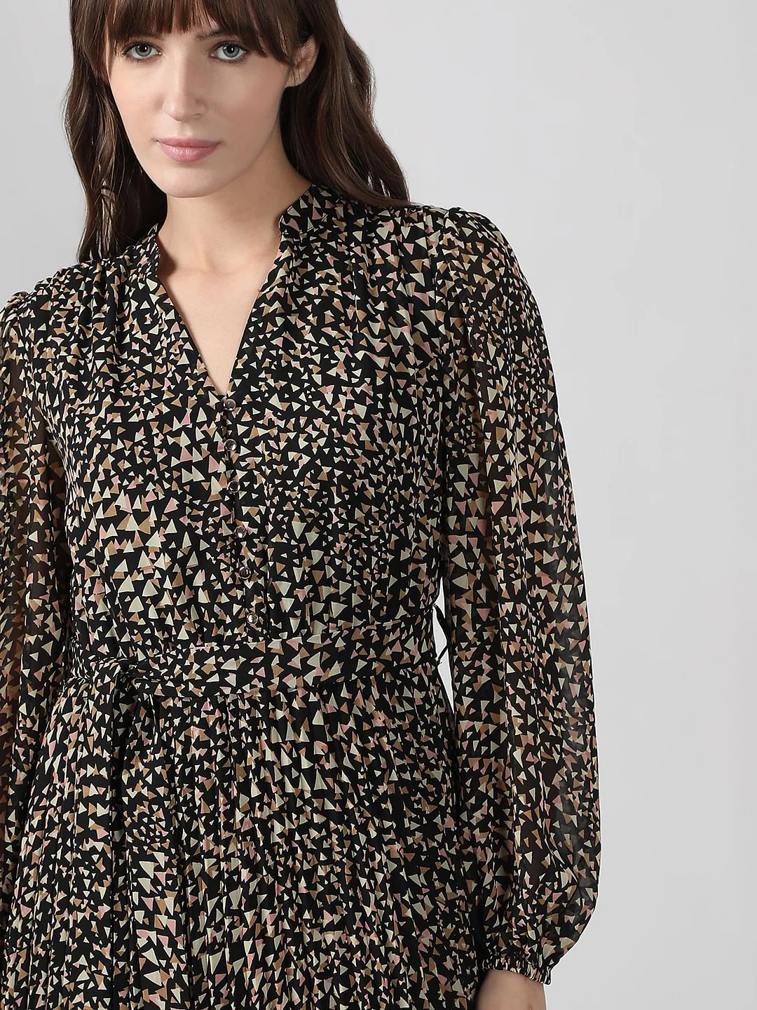 Black Printed Midi Dress - Image 5