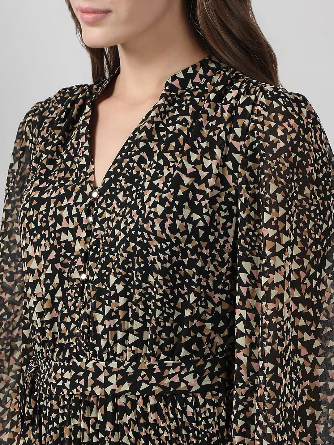 Black Printed Midi Dress - Image 6