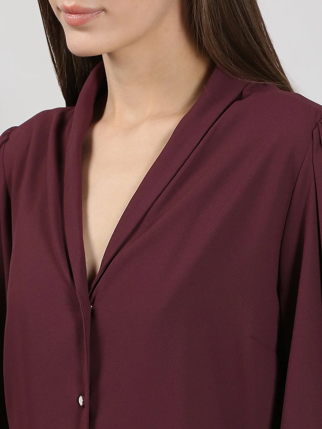 Wine Shawl Collar Shirt - Image 8
