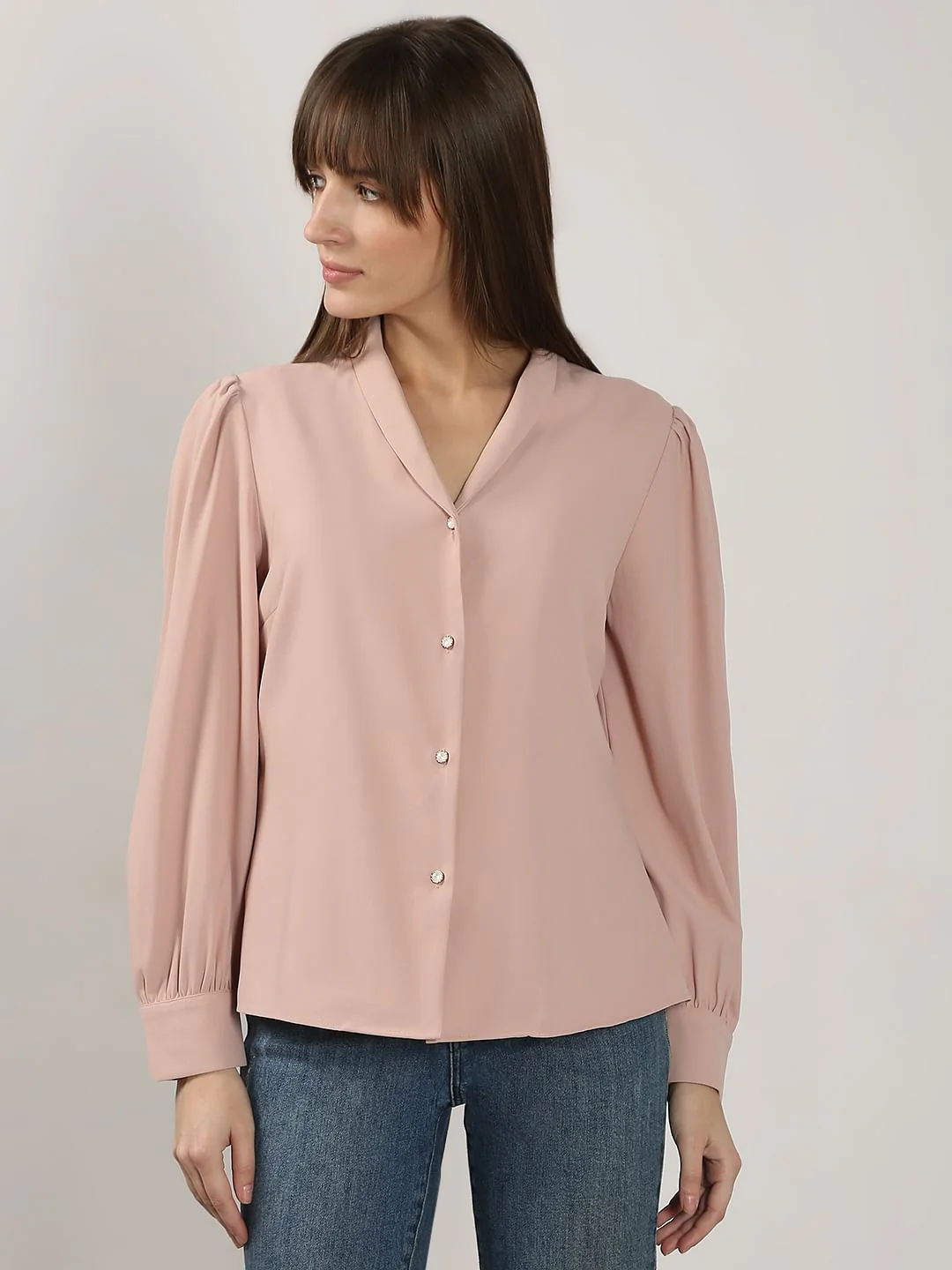 Pink Shawl Collar Shirt - Image 2