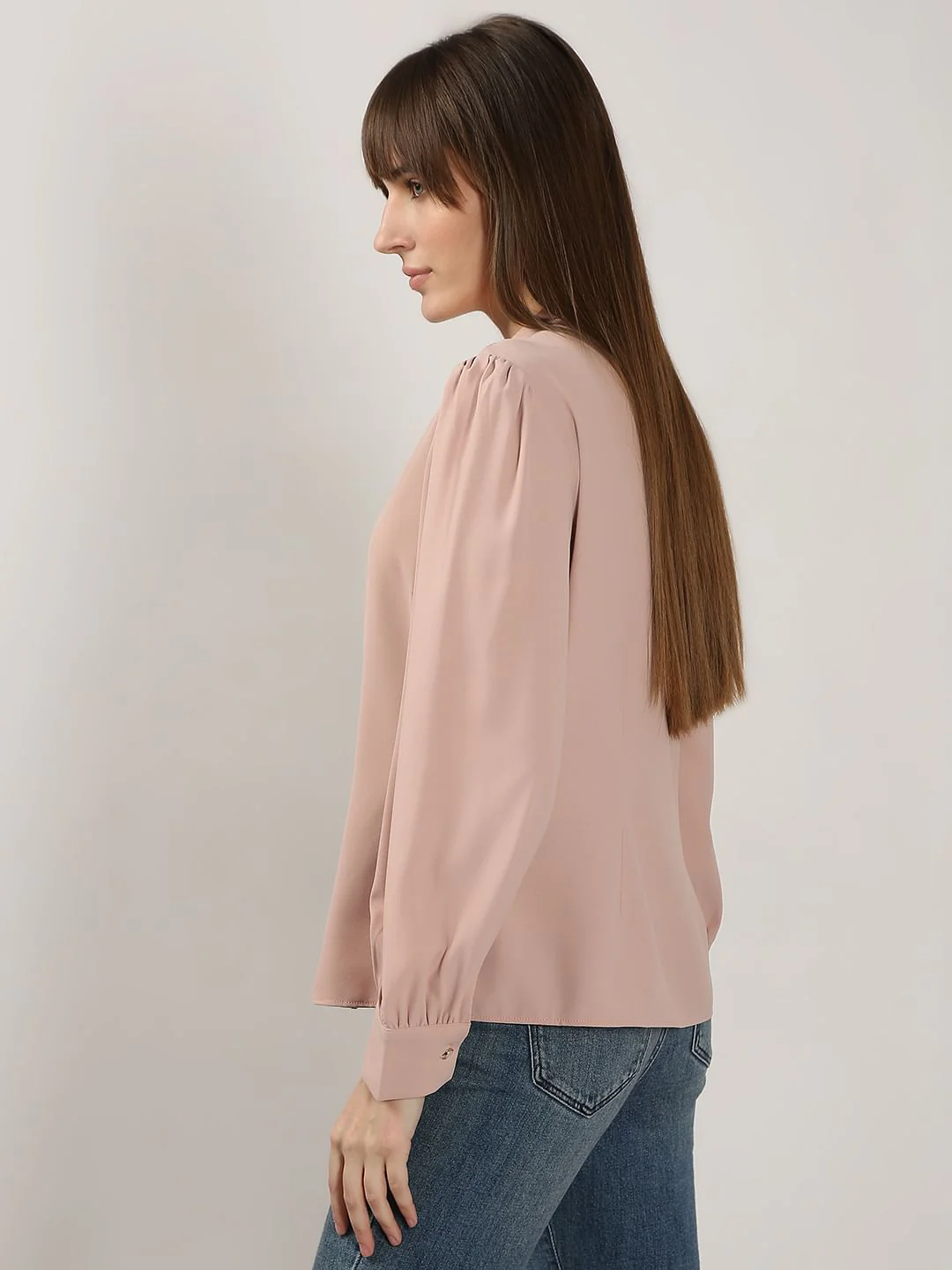 Pink Shawl Collar Shirt - Image 3