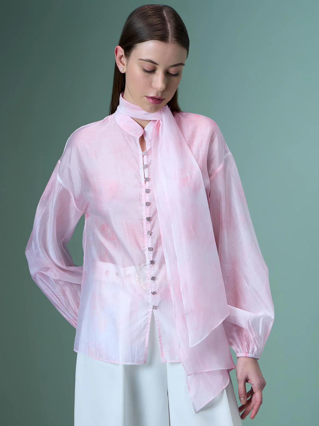 Vero Moda Pink Sheer Shirt - Image 2