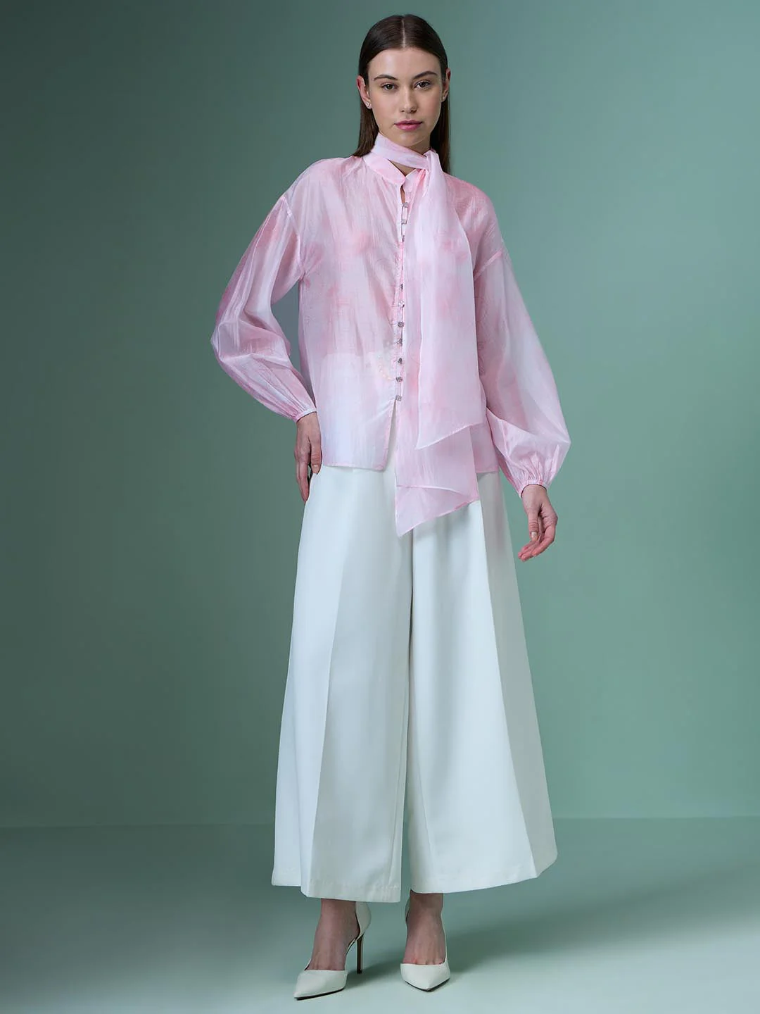 Vero Moda Pink Sheer Shirt - Image 5