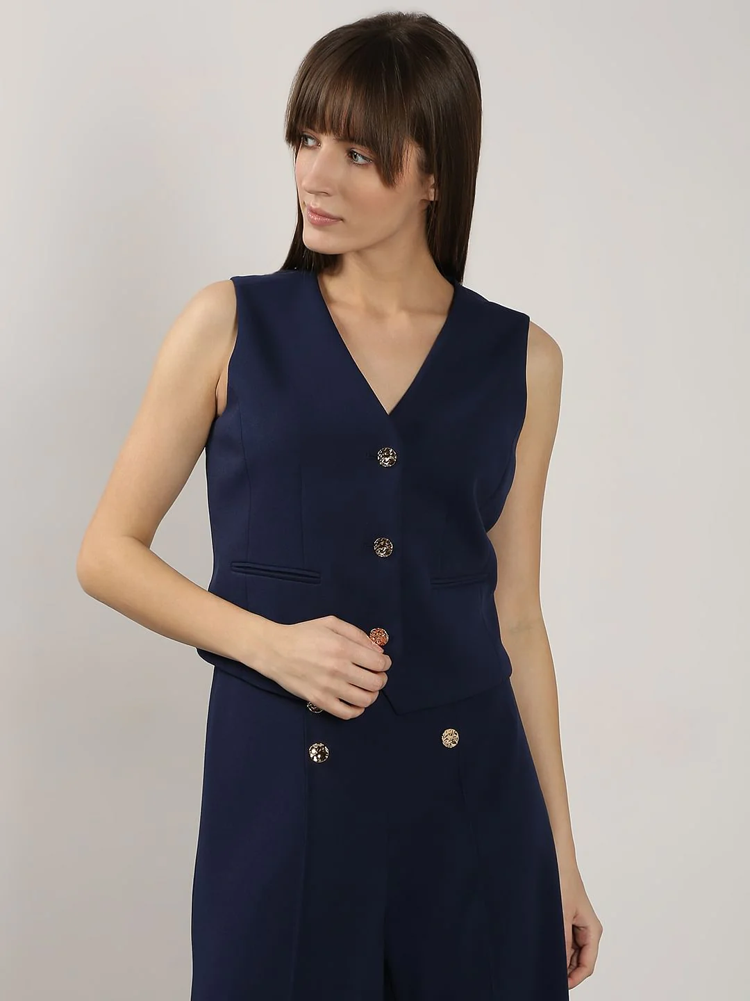 Navy Blue Waistcoat - Image 2