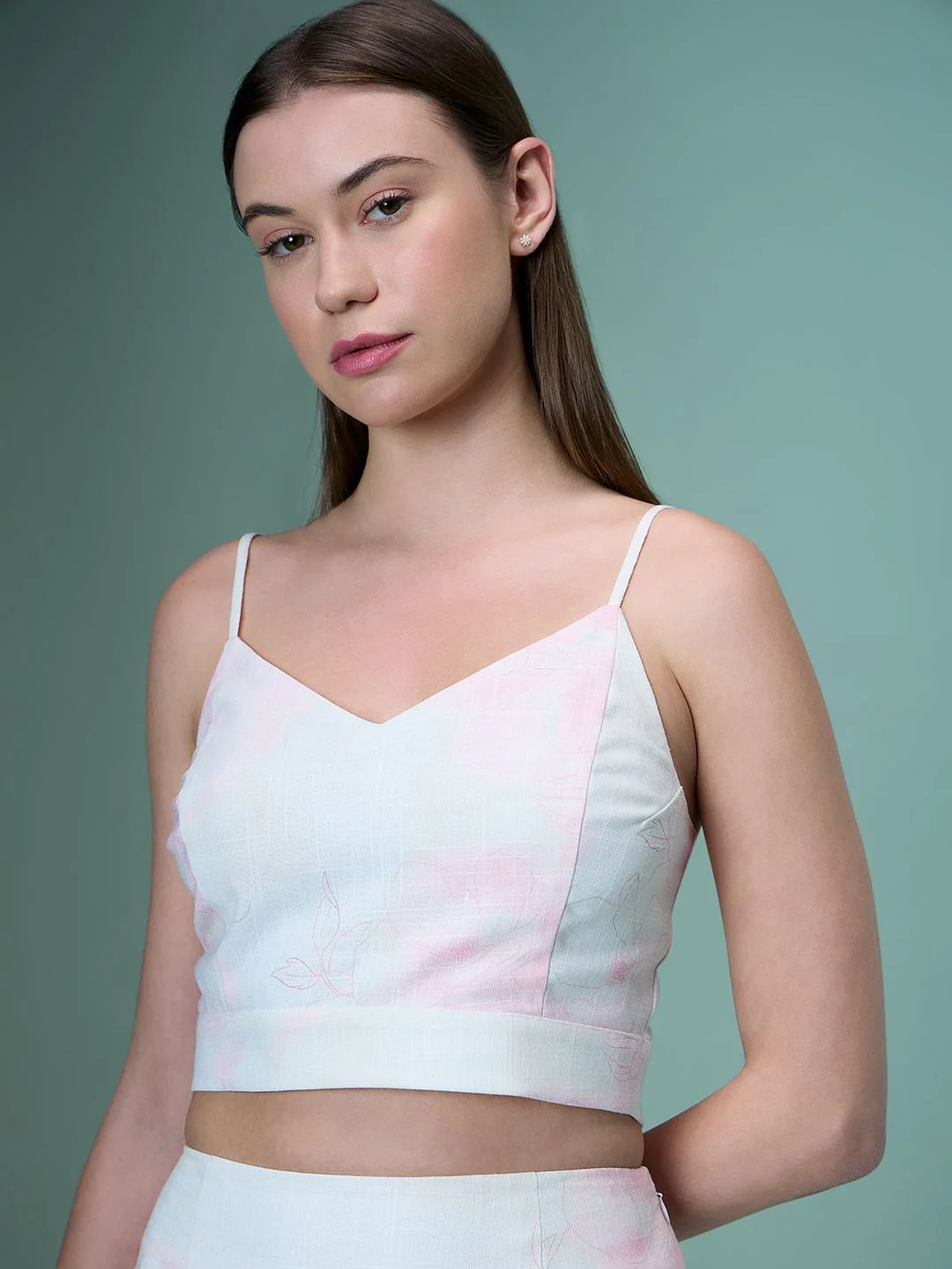 Marquee White Floral Co-Ord Set Crop Top - Image 6