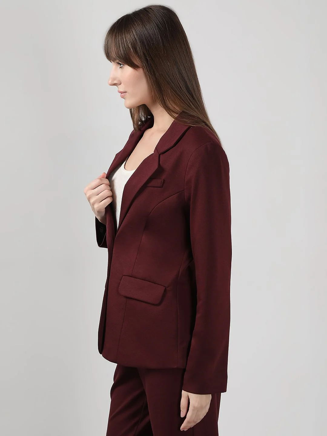 Maroon Tailored Blazer - Image 3