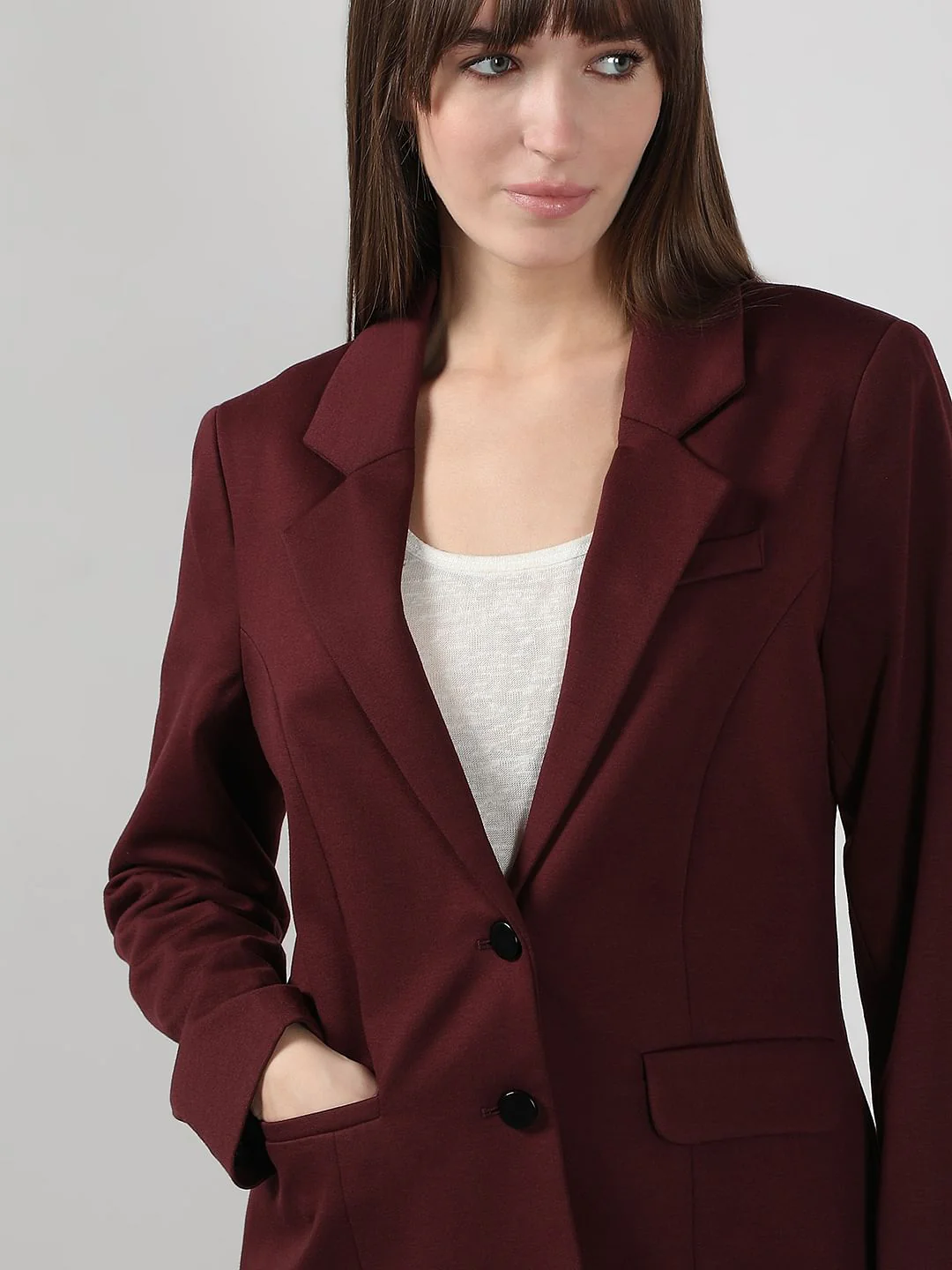 Maroon Tailored Blazer - Image 6
