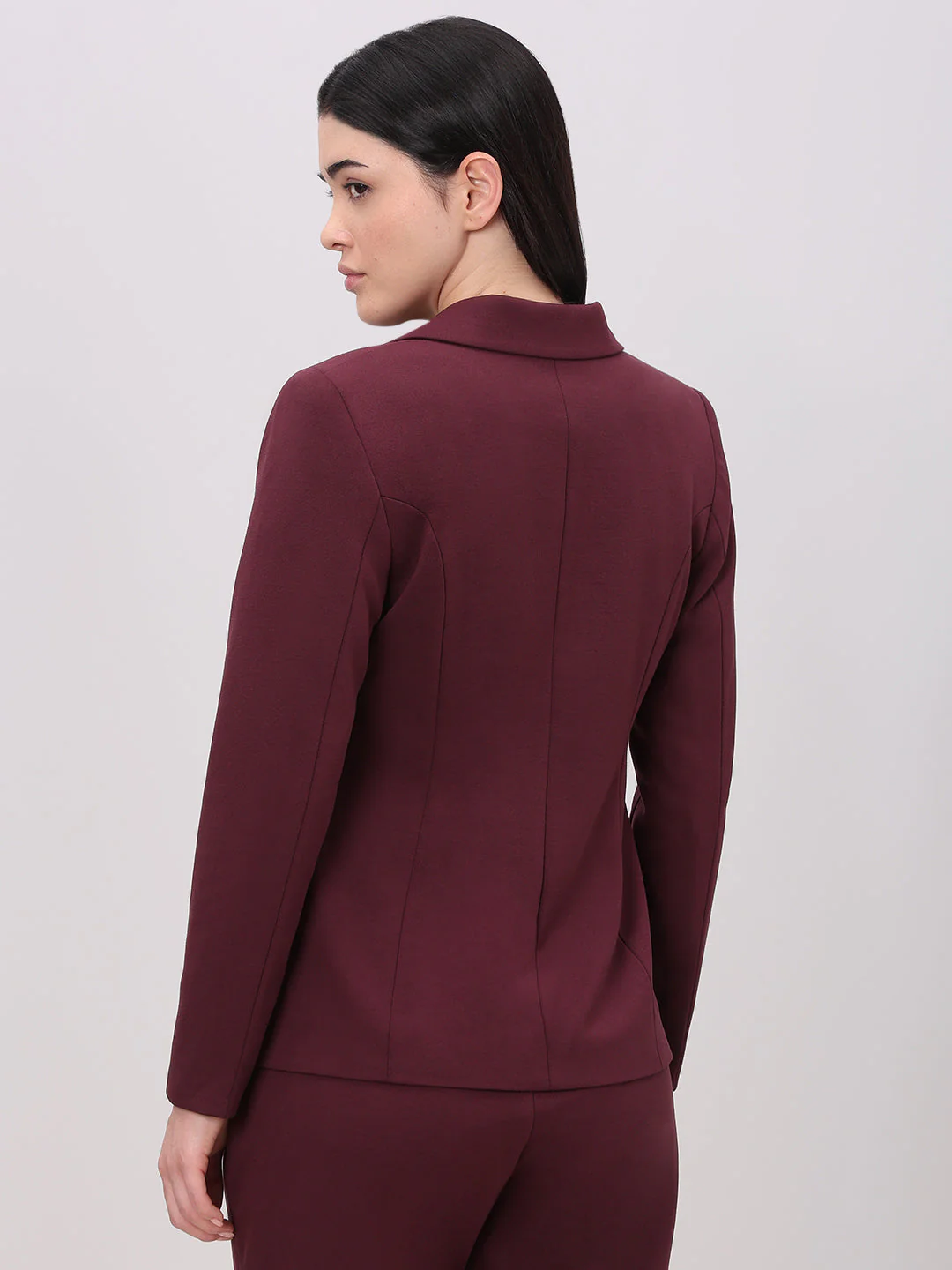 Burgundy Fitted Blazer - Image 4