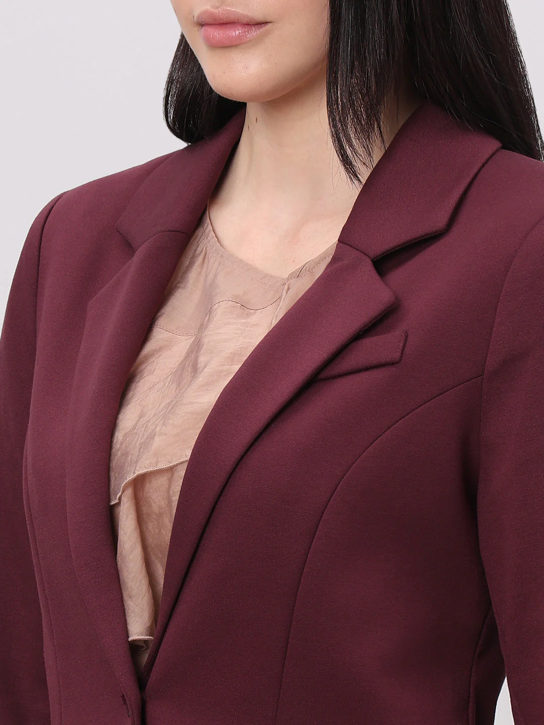Burgundy Fitted Blazer - Image 8