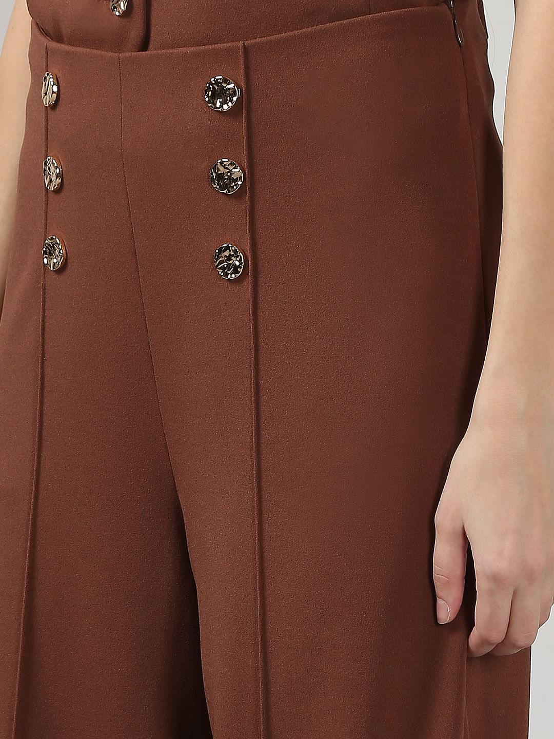 Brown High Rise Pants - Image 8