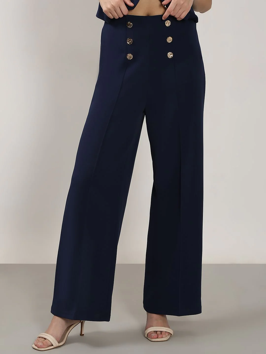 Navy Blue High Rise Pants - Image 2