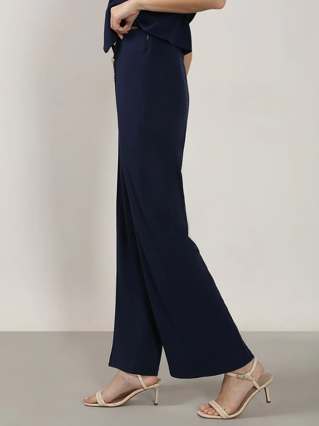 Navy Blue High Rise Pants - Image 3