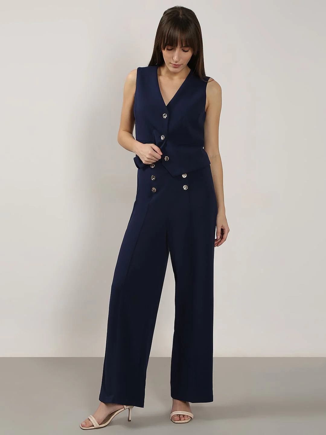 Navy Blue High Rise Pants - Image 5
