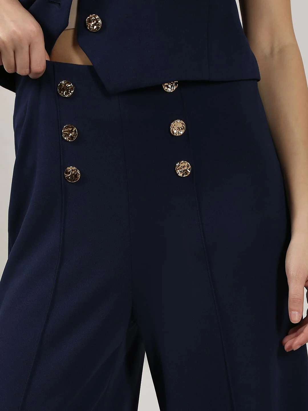 Navy Blue High Rise Pants - Image 6