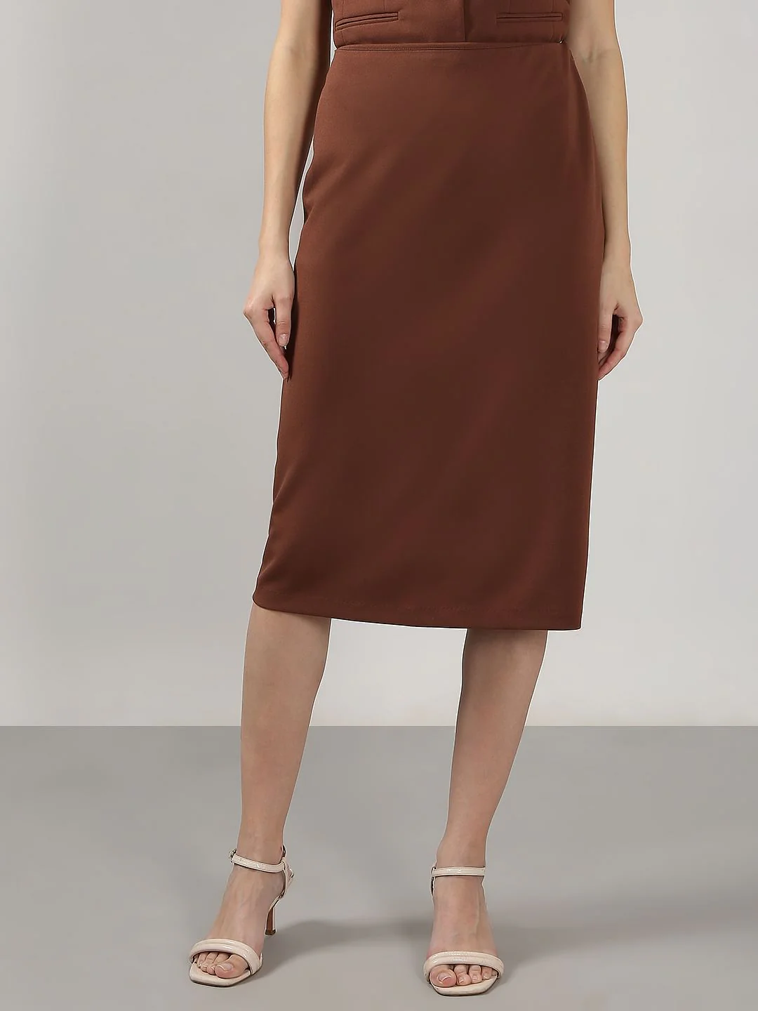 Brown High Rise Skirt - Image 2