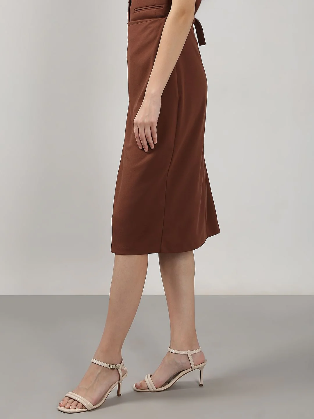 Brown High Rise Skirt - Image 3