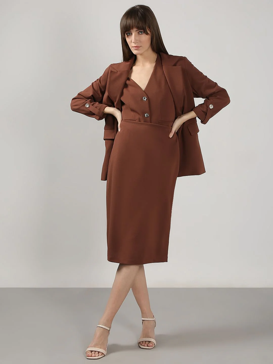 Brown High Rise Skirt - Image 5