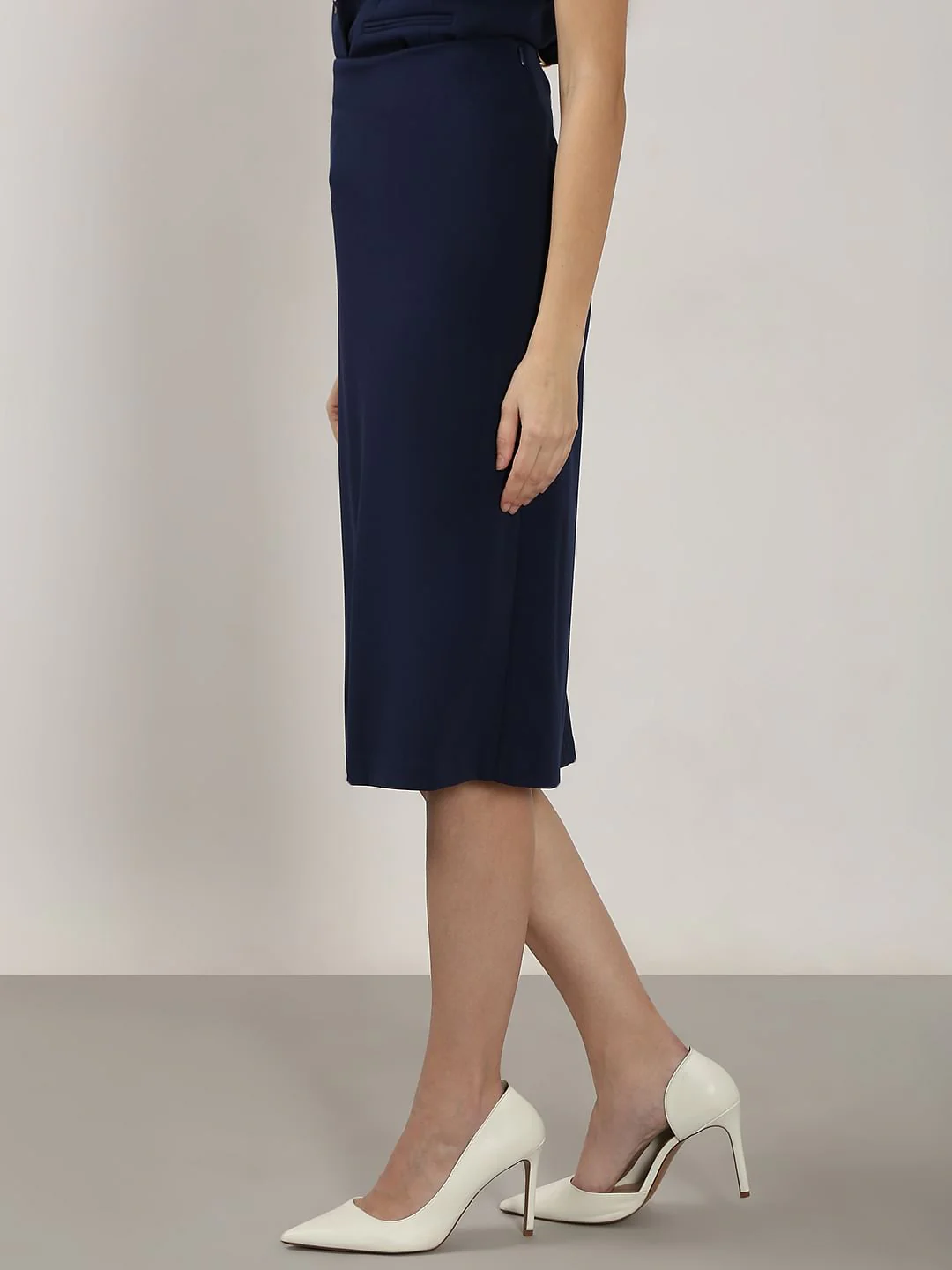 Navy Blue Midi Skirt - Image 3