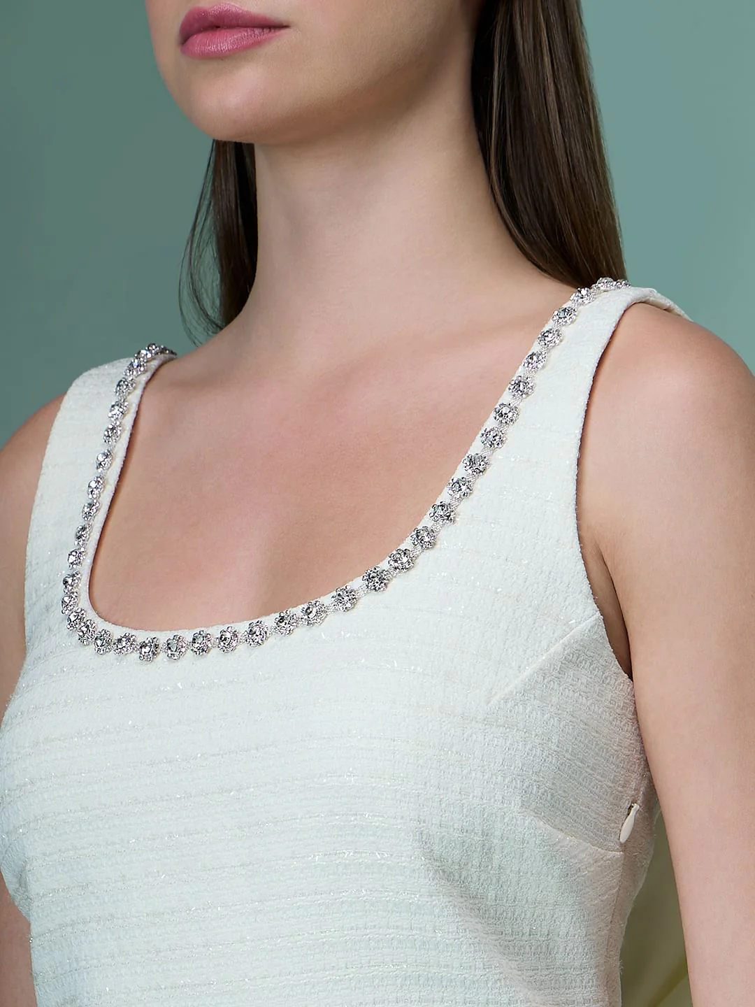 Marquee White Bow Detail Mini Dress - Image 8