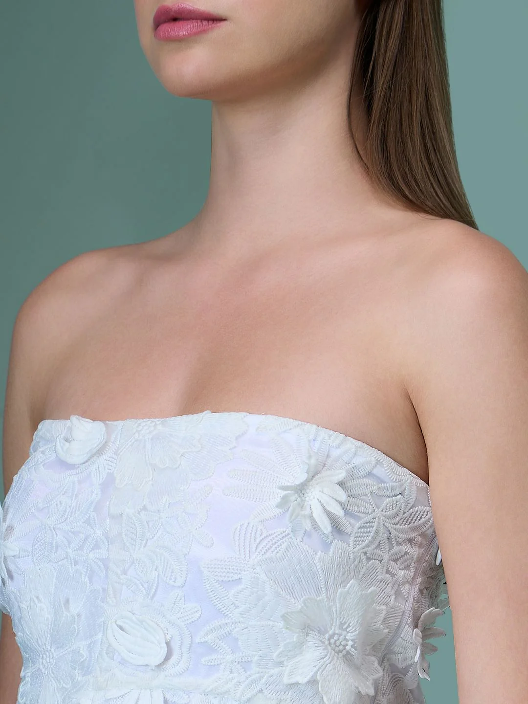 Marquee White Lace Applique Off-Shoulder Dress - Image 6