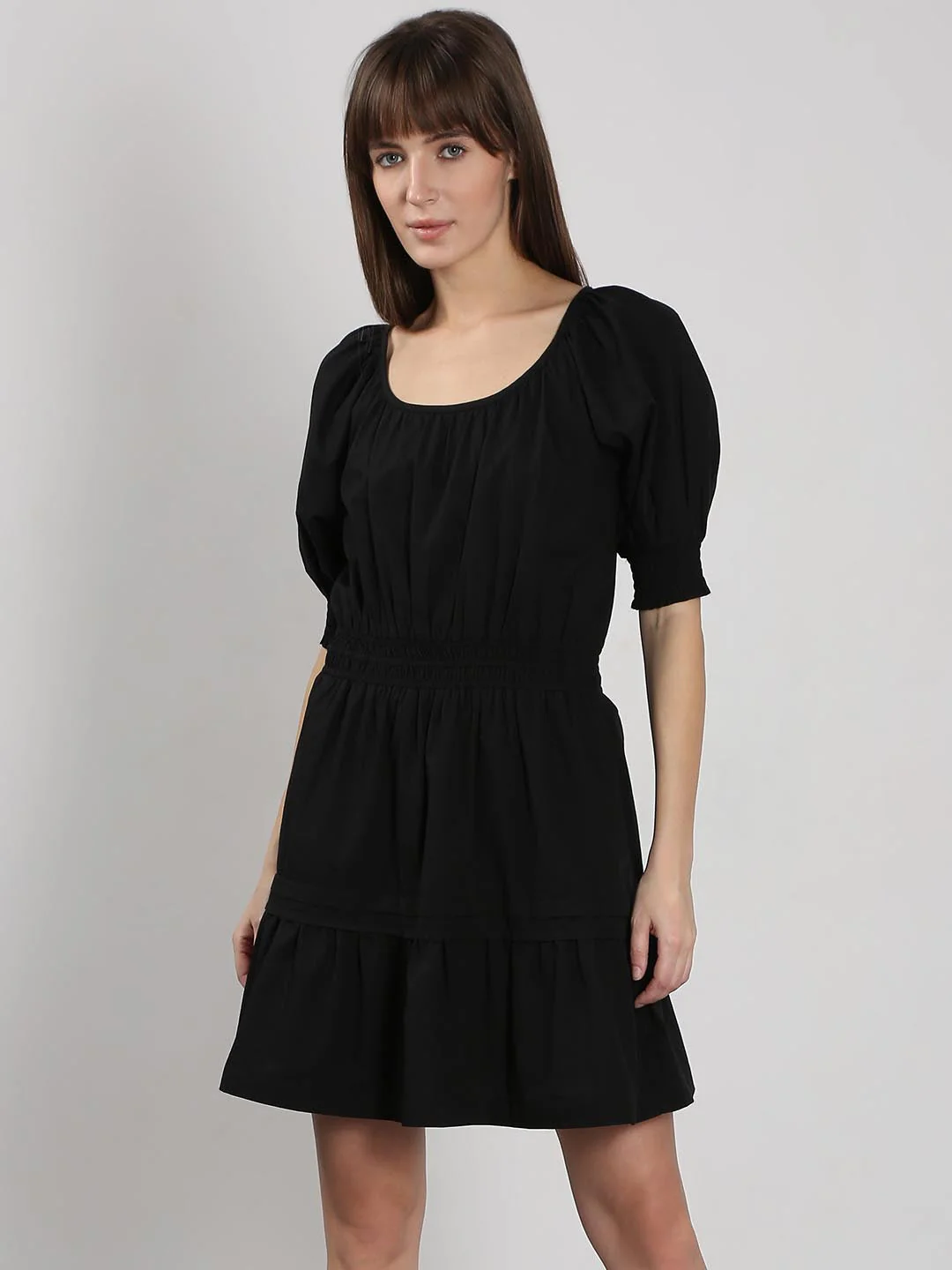 Vero Moda Black Puff Sleeves Dress - Image 2