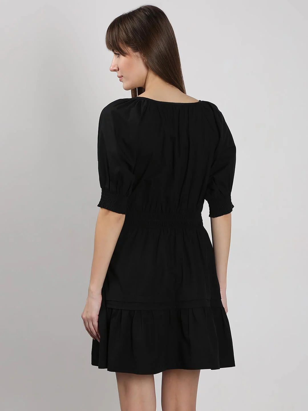 Vero Moda Black Puff Sleeves Dress - Image 3