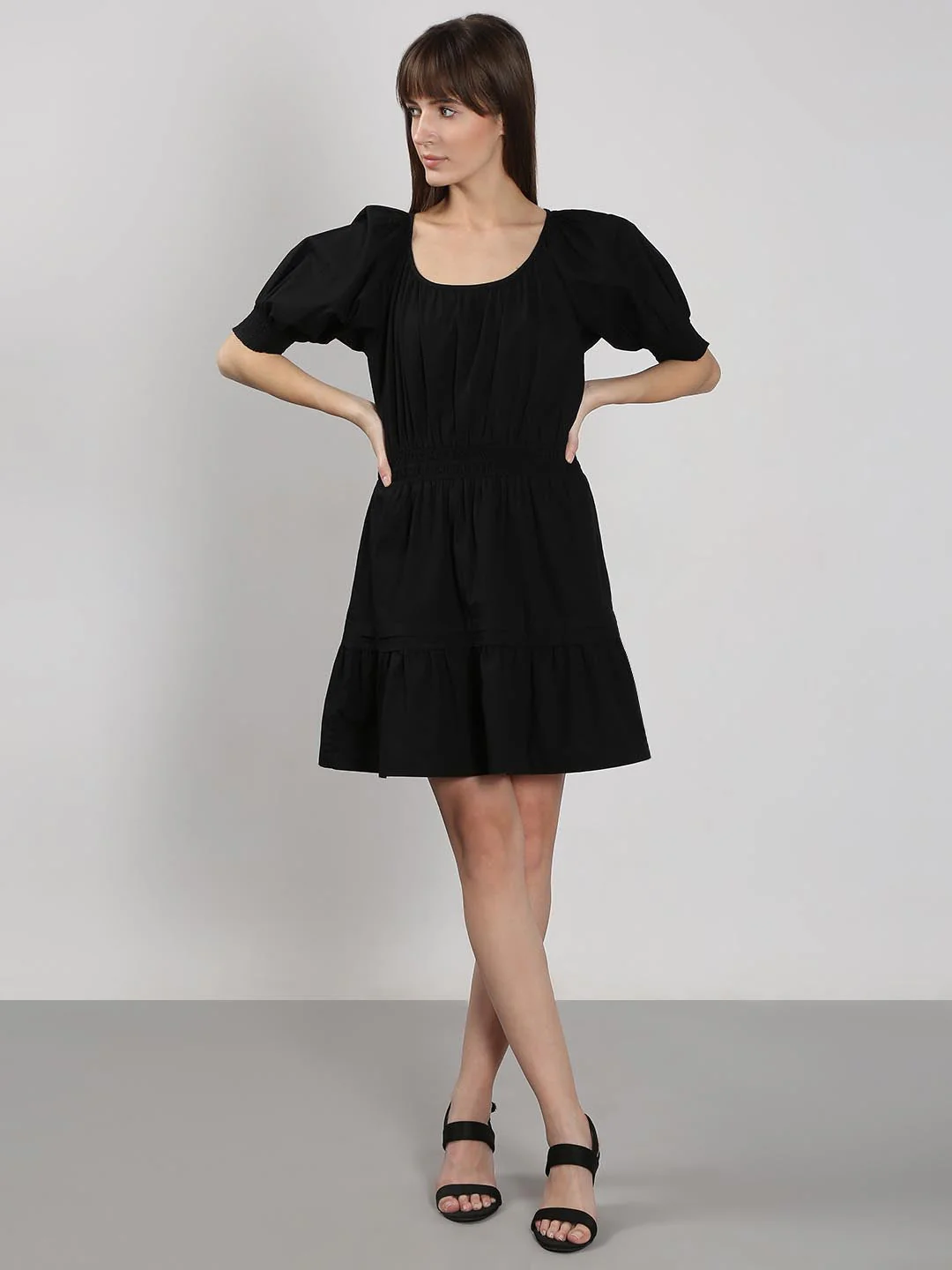 Vero Moda Black Puff Sleeves Dress - Image 5