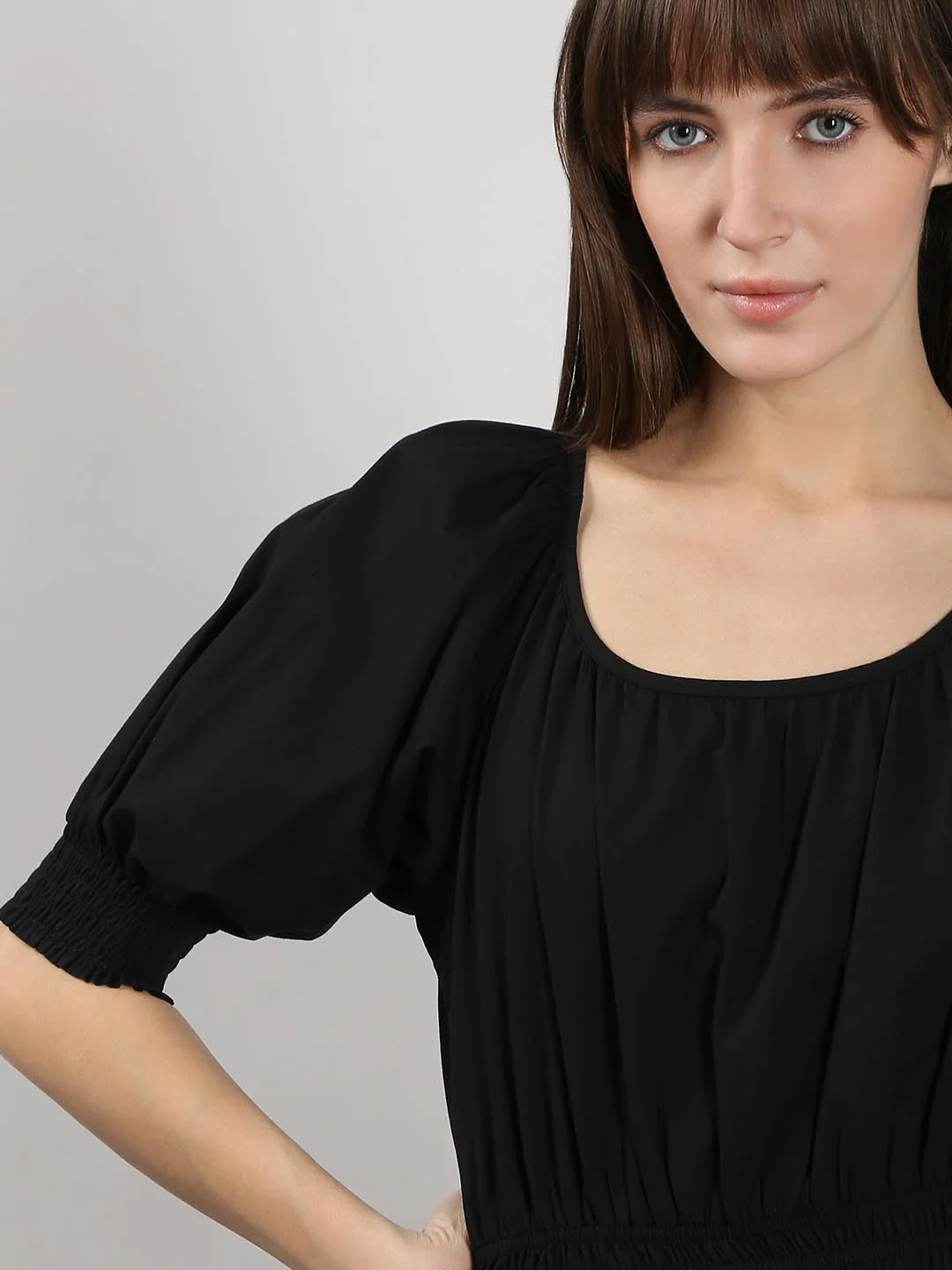 Vero Moda Black Puff Sleeves Dress - Image 6