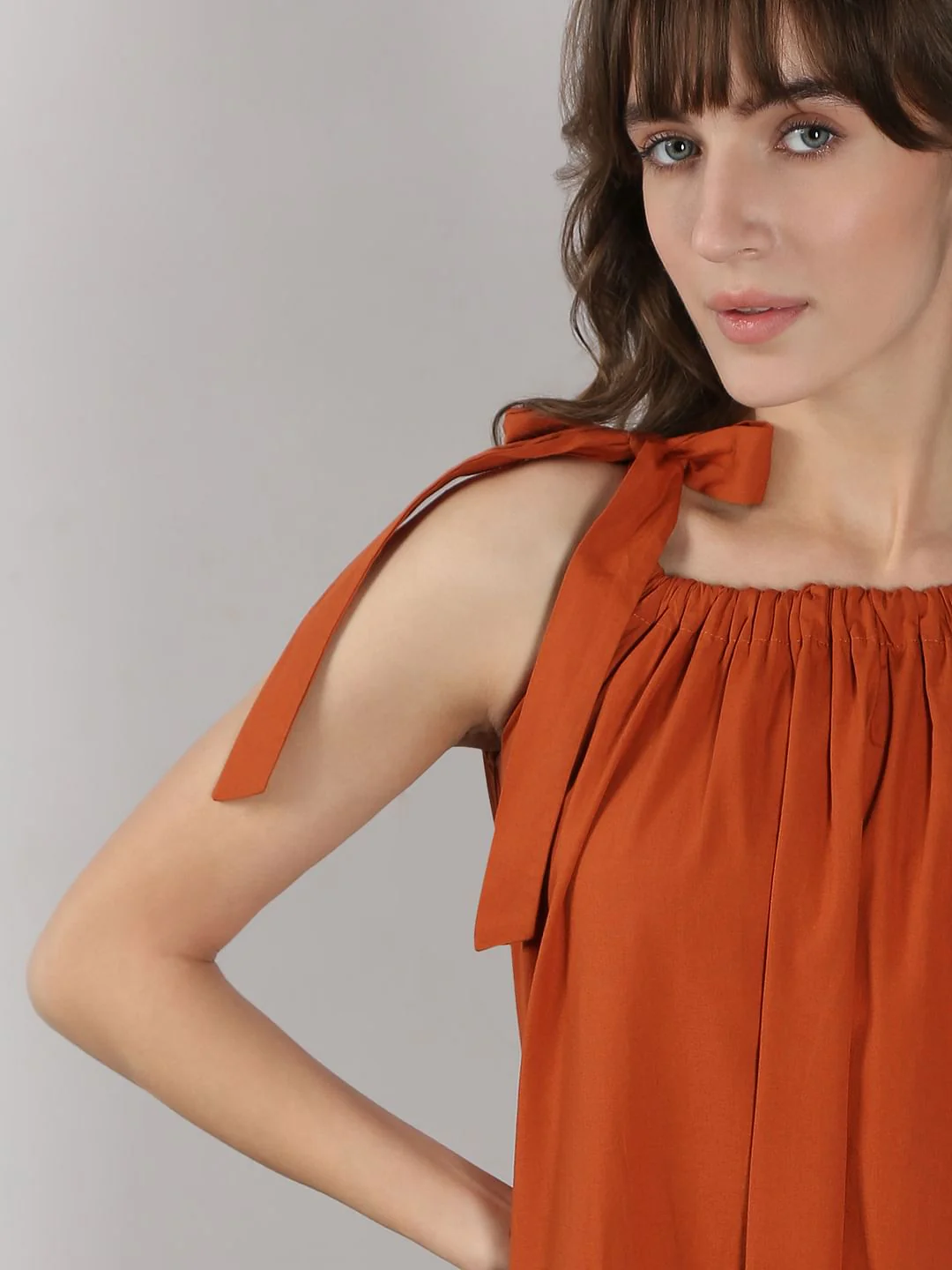 Rust Midi Dress - Image 5