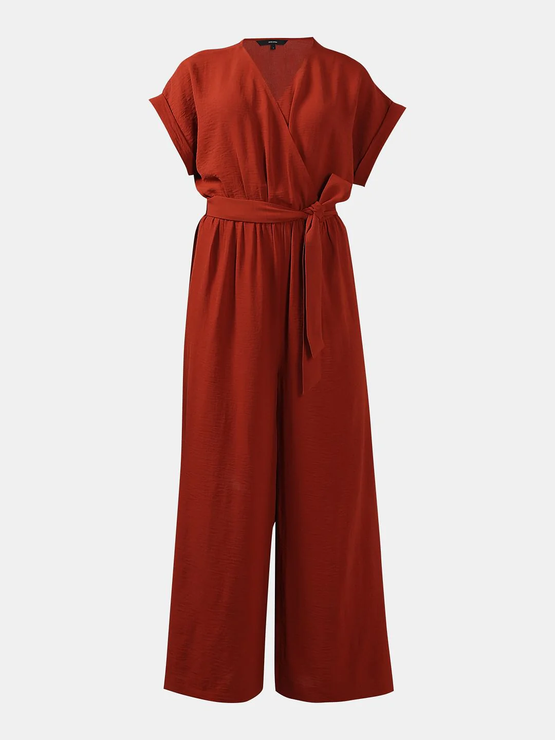 Red V Neck Jumpsuit - Image 6