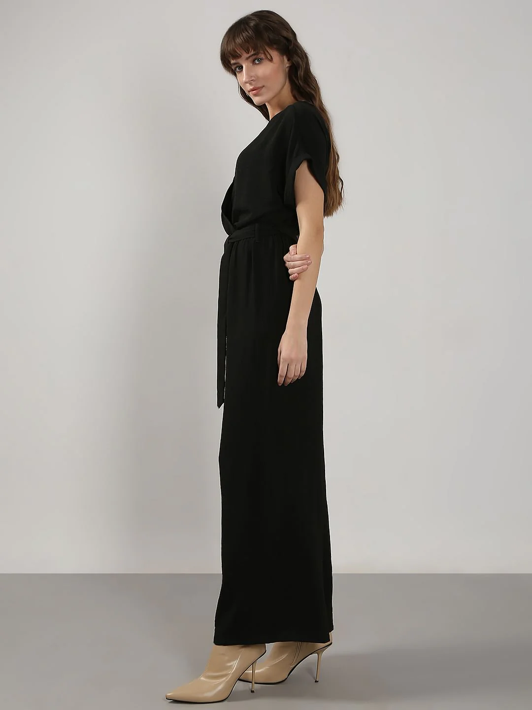 Black V Neck Jumpsuit - Image 3