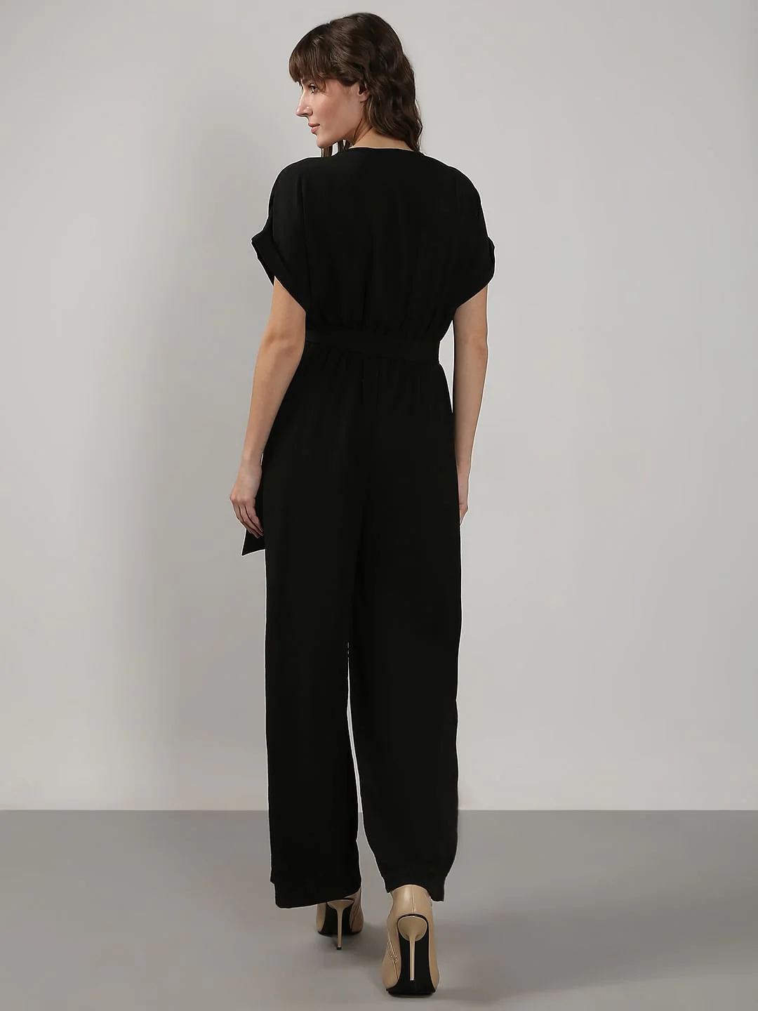 Black V Neck Jumpsuit - Image 4