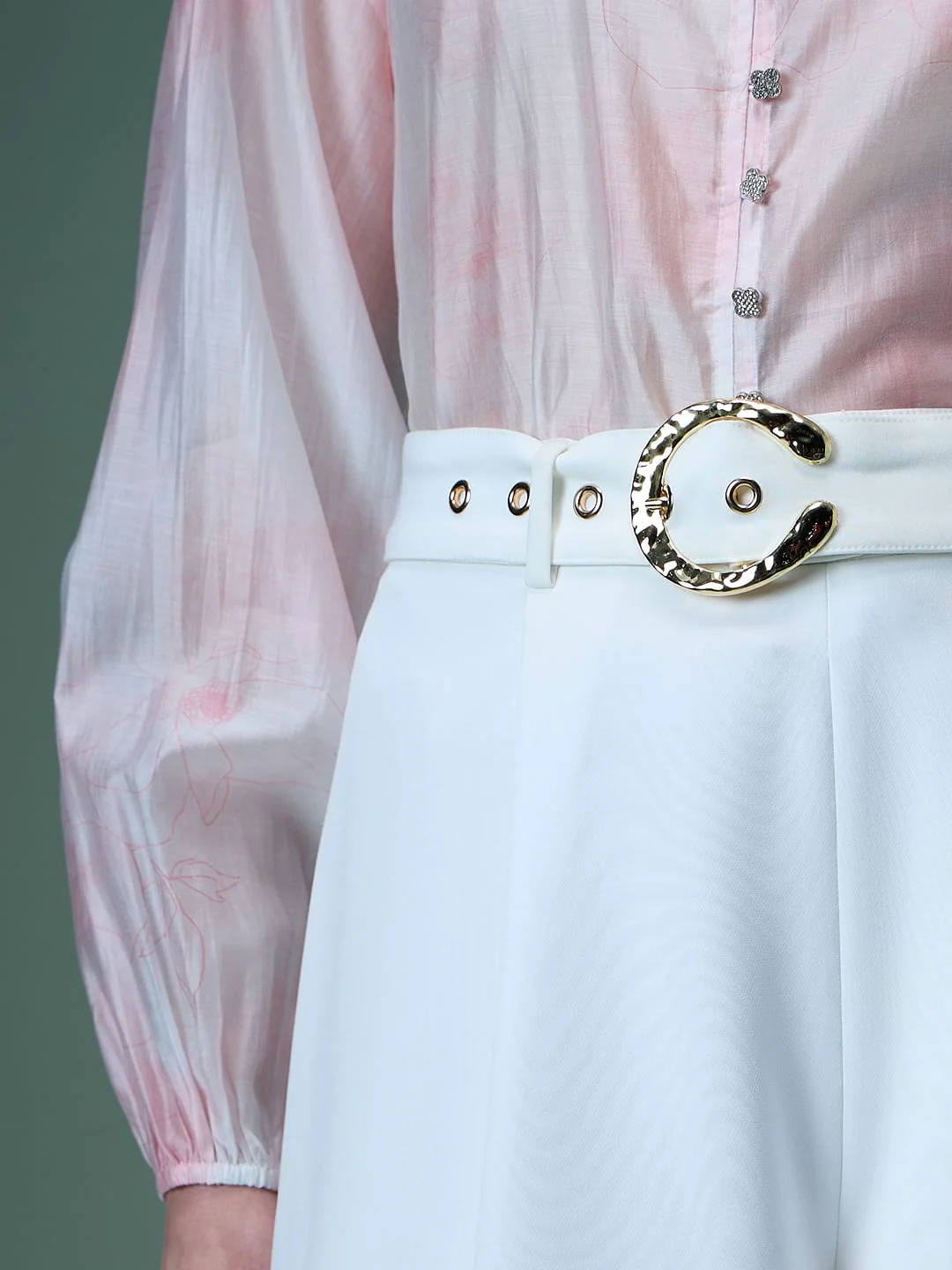 Marquee White Ankle Length Wide Leg Pants - Image 6