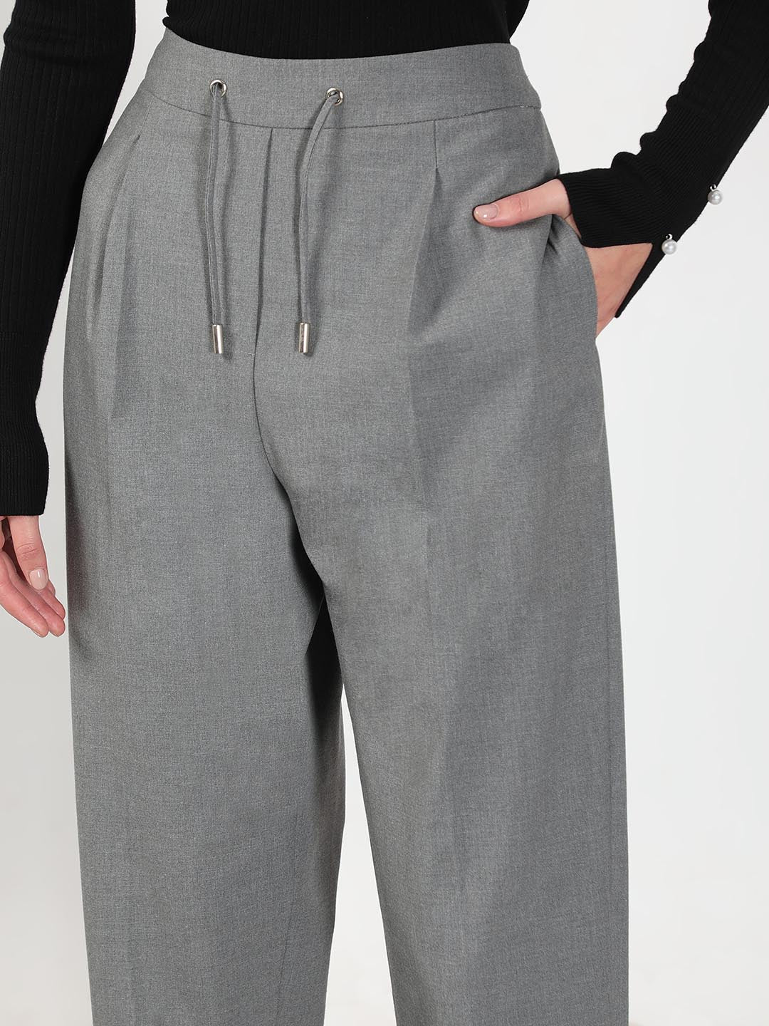 Vero Moda Light Grey Tapered Fit Pants - Image 6