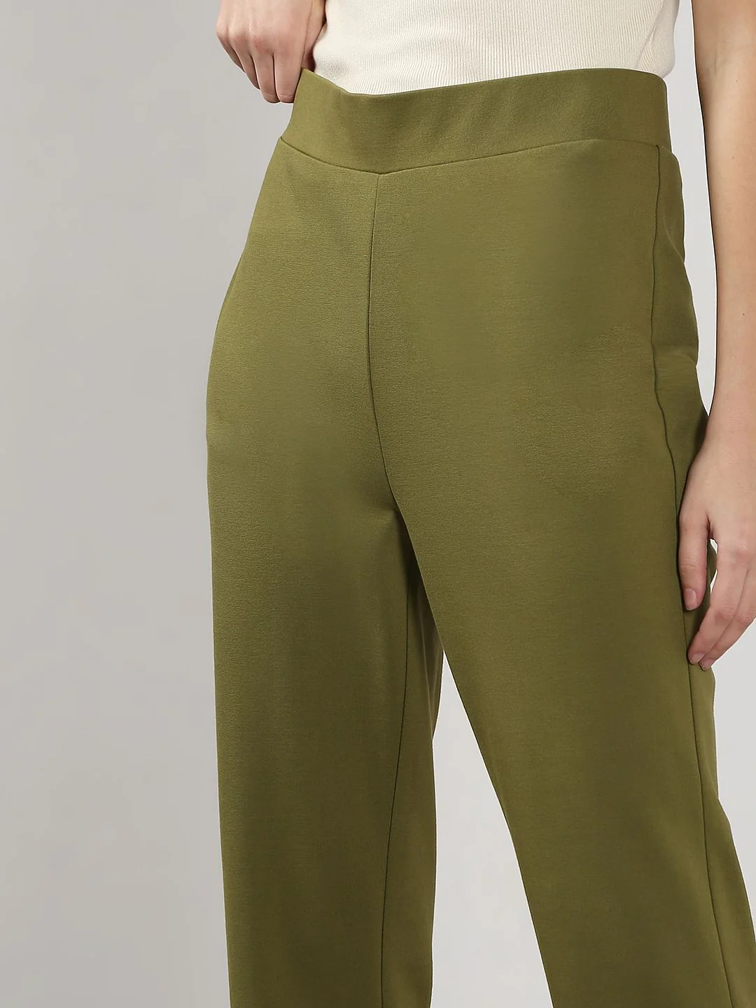 Olive High Rise Flared Pants - Image 6