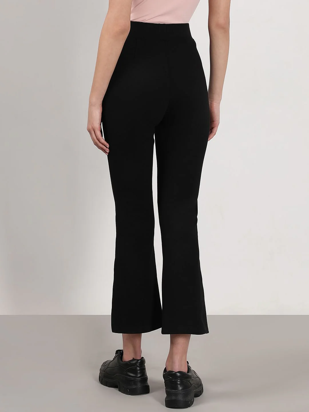 Black High Rise Flared Pants - Image 4
