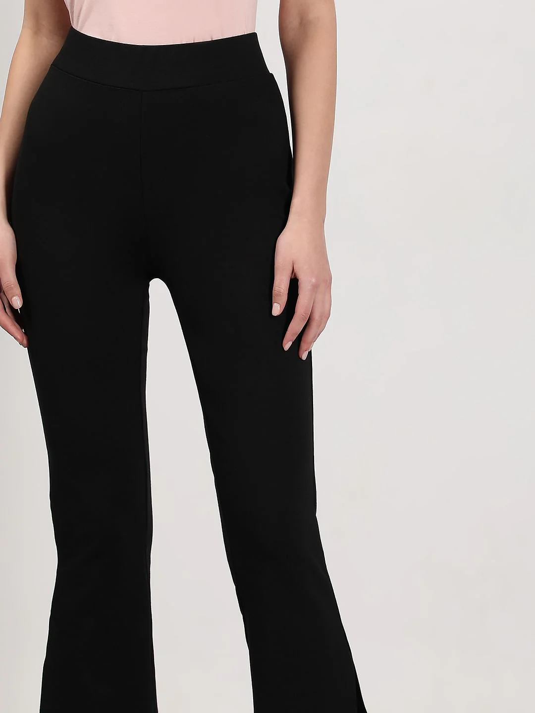 Black High Rise Flared Pants - Image 6