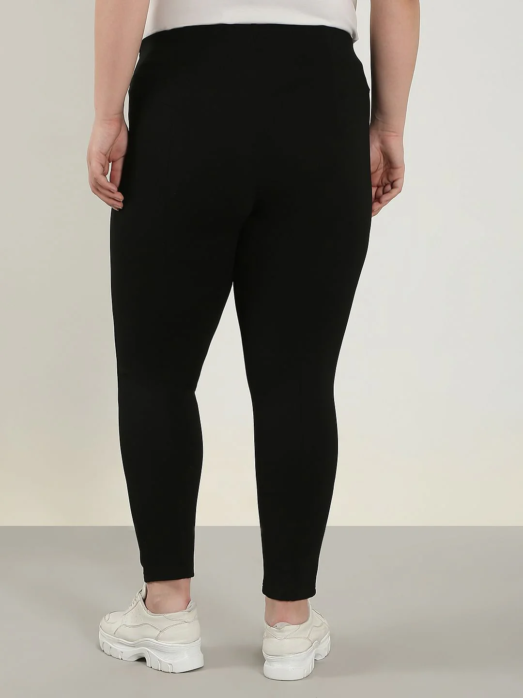 Curve Black High Rise Skinny Jeggings - Image 4