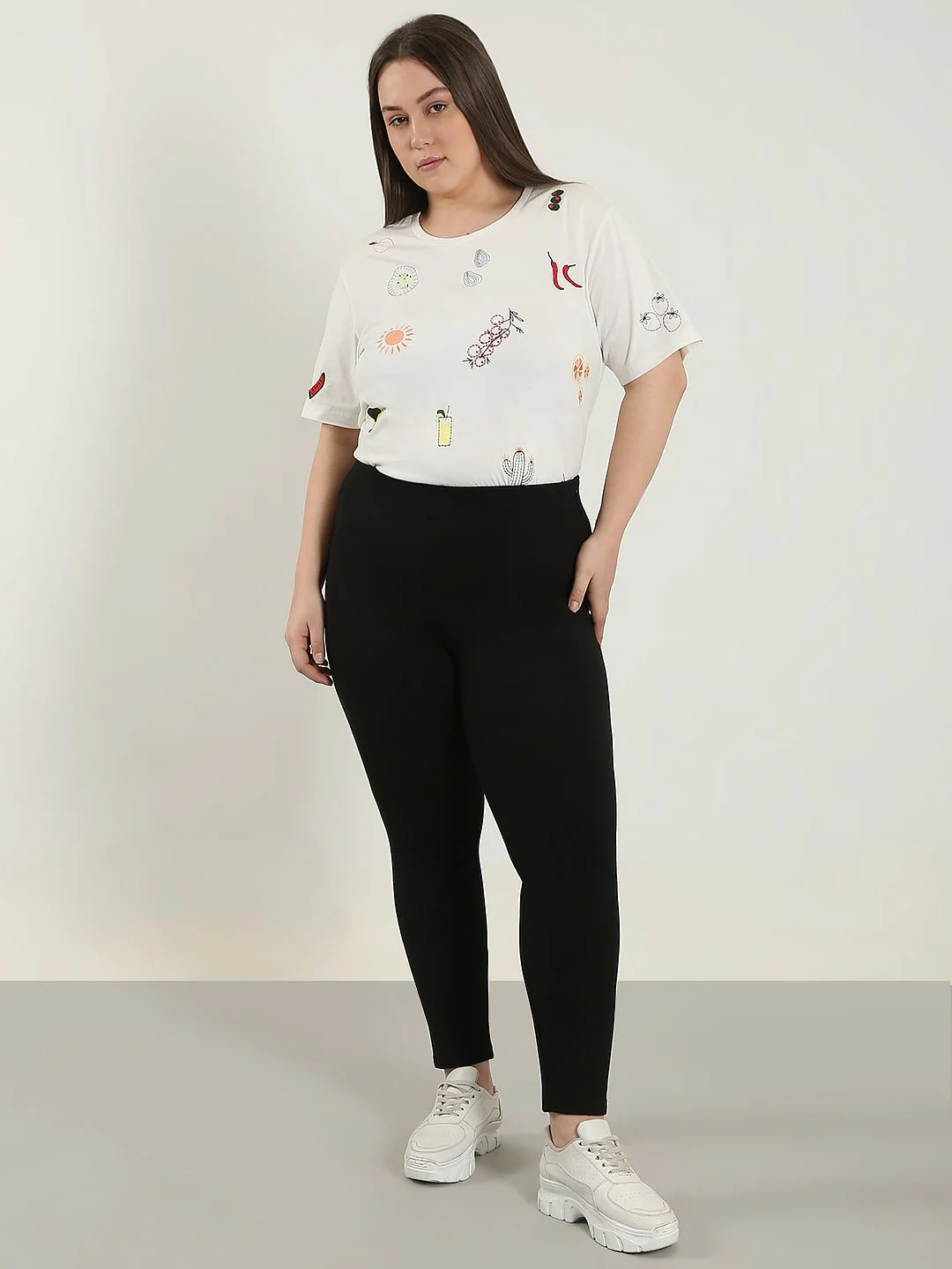 Curve Black High Rise Skinny Jeggings - Image 5