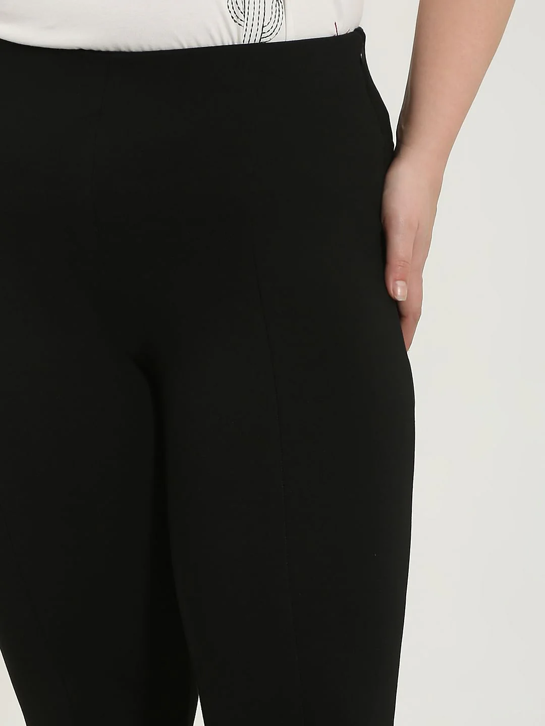 Curve Black High Rise Skinny Jeggings - Image 6