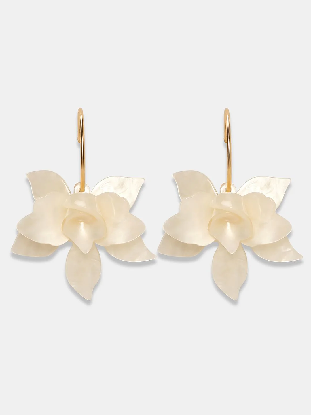 Off-White Pearl Flower Earrings - Image 2