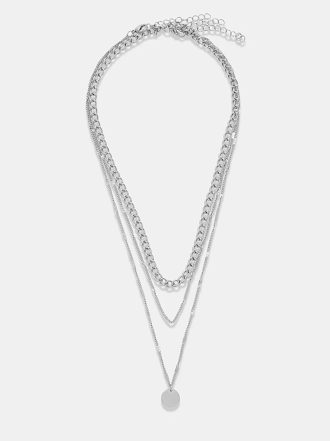 Silver Layered Necklace - Image 2