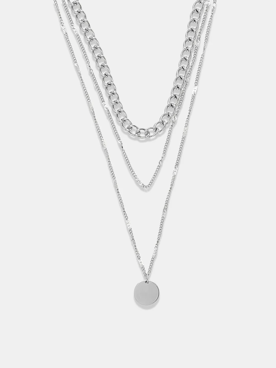Silver Layered Necklace - Image 3
