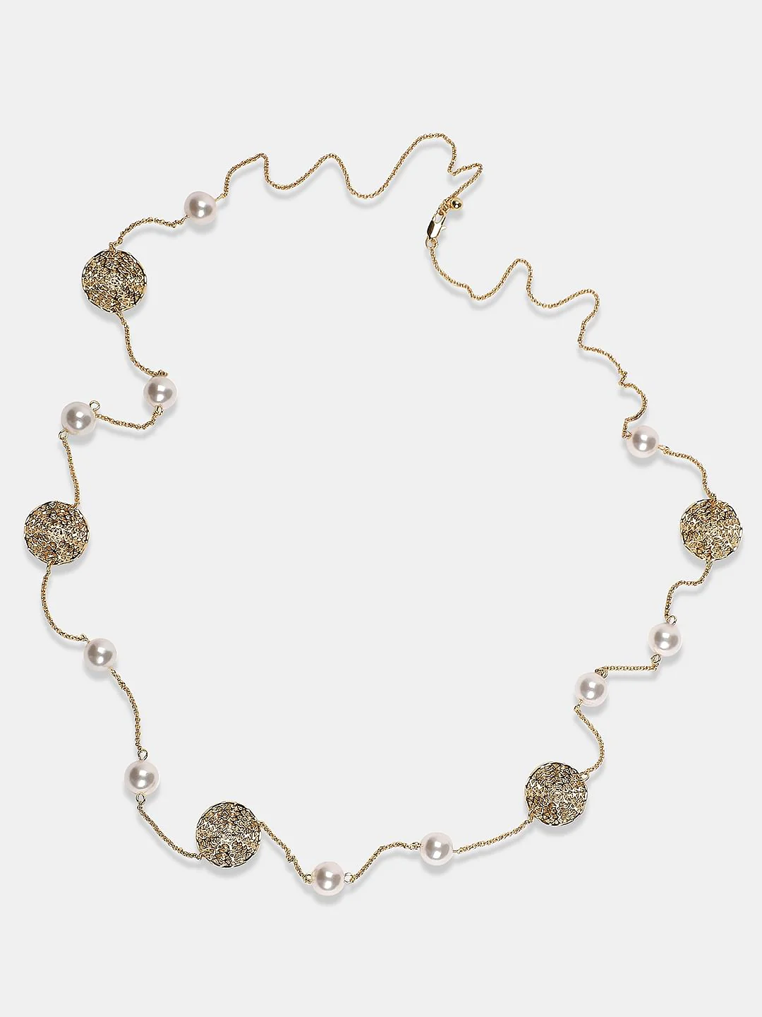 Golden Pearl Detail Necklace - Image 2