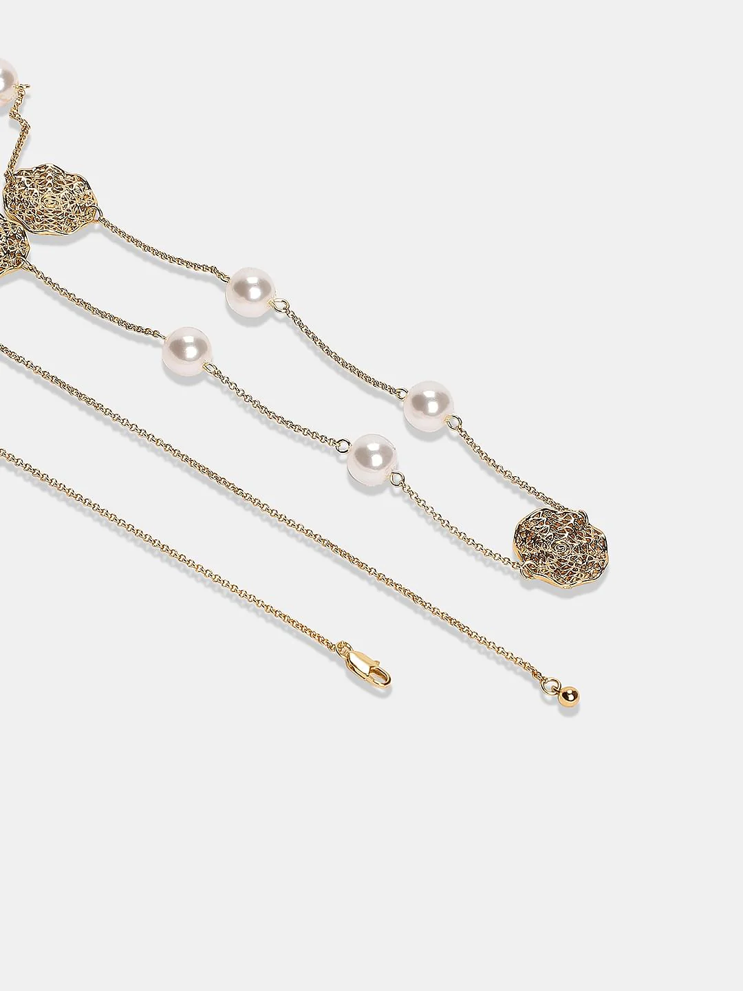 Golden Pearl Detail Necklace - Image 4